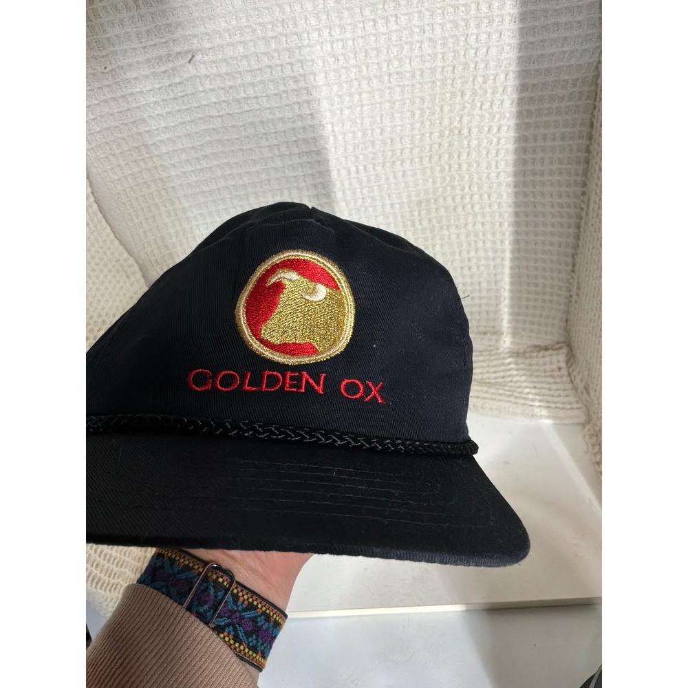 Vintage Unisex KC Golden Ox Chicago Snapback Rope Hat OSFM Black